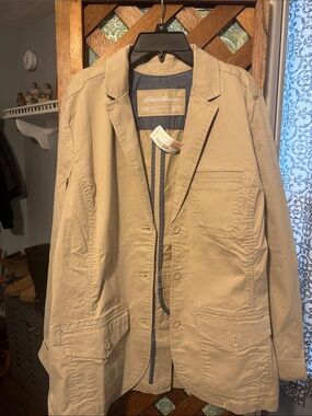 Eddie Bauer Khaki Lightweight Cotton Shirt Jacket